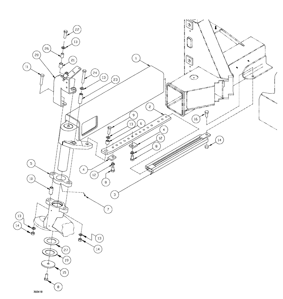 Схема запчастей Case IH SPX3200B - (074) - AXLE ASSEMBLY, NON STEER, RR (27) - REAR AXLE SYSTEM