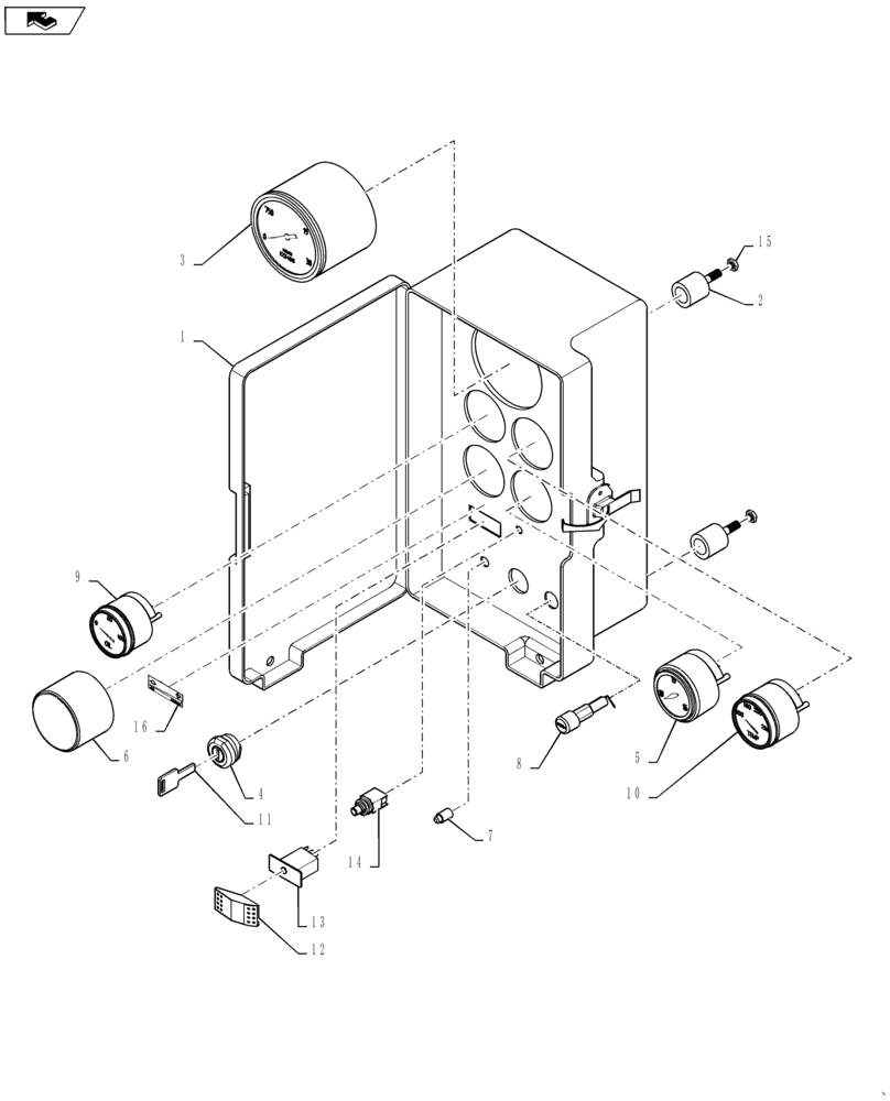 Схема запчастей Case IH P240 - (55.418.02) - CONTROL PANEL (55) - ELECTRICAL SYSTEMS