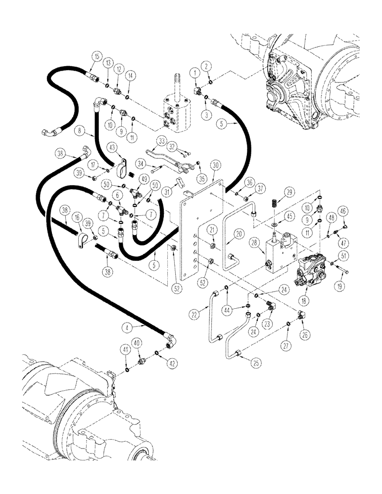 Схема запчастей Case IH STX375 - (08-07) - AXLE HYDRAULICS PARK BRAKE CIRCUIT STX 375 - Without Differential Locks (08) - HYDRAULICS