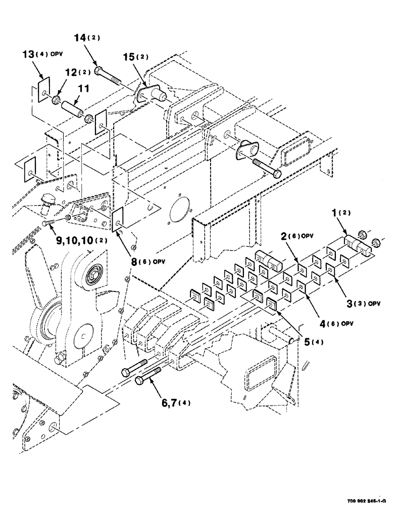 Схема запчастей Case IH 8576 - (02-022) - GEARBOX MOUNTING ASSEMBLY Driveline