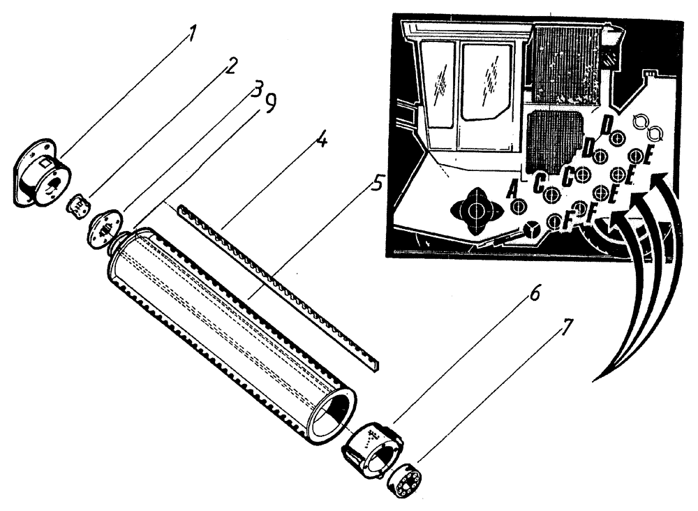 Схема запчастей Case IH 7700 - (A02[13]) - BOTTOM ROLLERS, UPPER-E Mainframe & Functioning Components