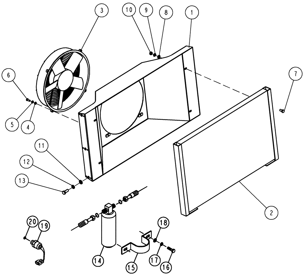 Схема запчастей Case IH 7700 - (A12[02]) - AIR CONDITIONER CONDENSE (00) - GENERAL