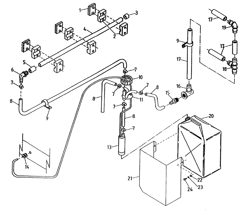 Схема запчастей Case IH 7700 - (A05[70A]) - WIND SCREEN WASHER Mainframe & Functioning Components