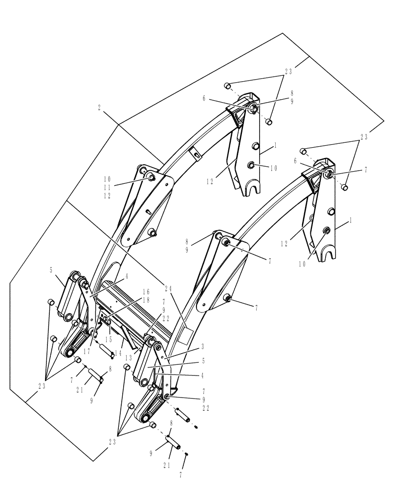 Схема запчастей Case IH LX112 - (001) - LOADER FRAME (00) - COMPLETE MACHINE