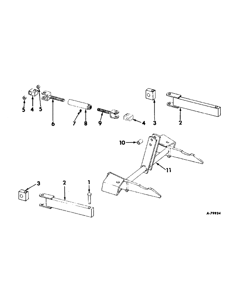 Схема запчастей Case IH 670 - (AH-3) - COUPLING BEAM AND CONNECTIONS, TWO POINT FAST HITCH 