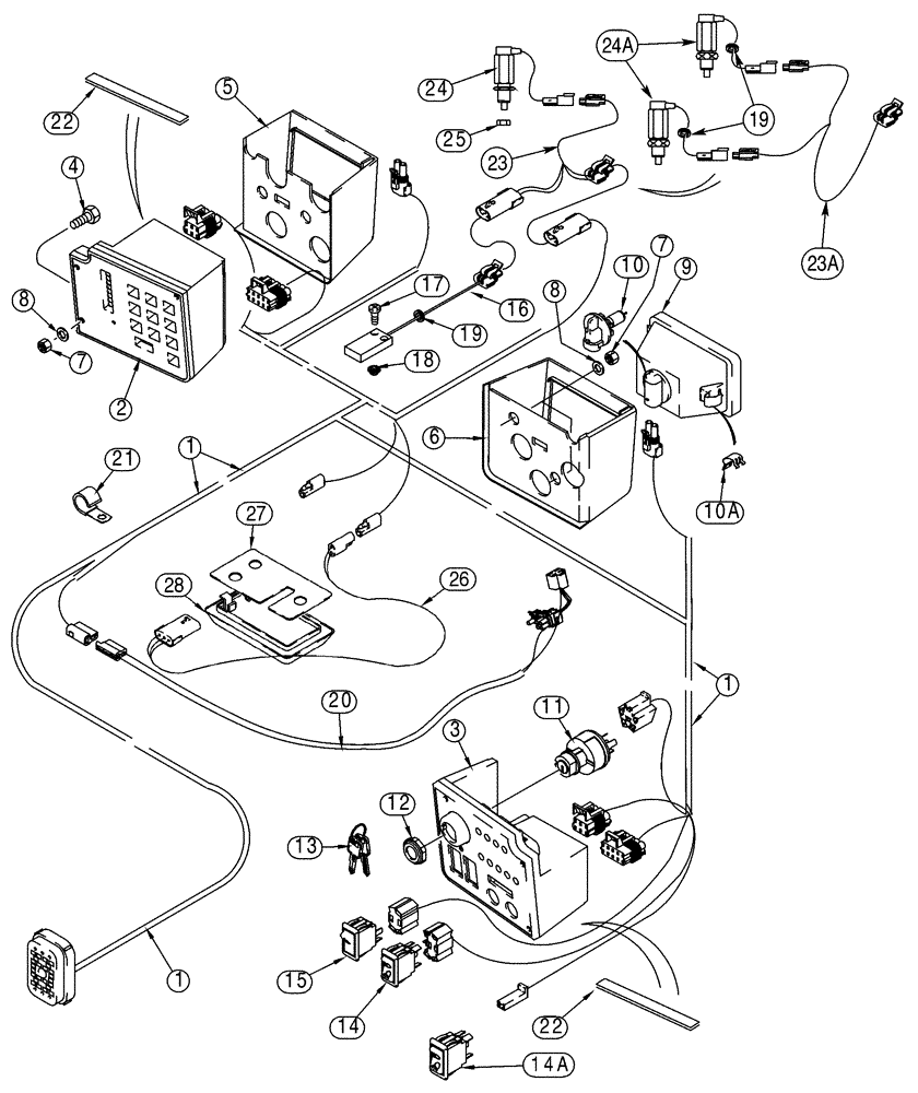 Схема запчастей Case IH 90XT - (04-17) - HARNESS CAB, NORTH AMERICAN MODELS -JAF0320049, EUROPEAN MODELS -JAF0274261 (04) - ELECTRICAL SYSTEMS