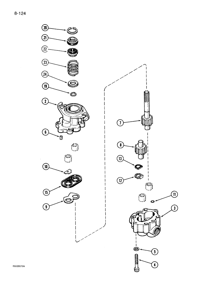 Схема запчастей Case IH 950 - (8-124) - SEED MODULE BLOWER MOTOR, ALL RIGID, VERTICAL FOLD AND FRONT FOLD PLANTERS (08) - HYDRAULICS