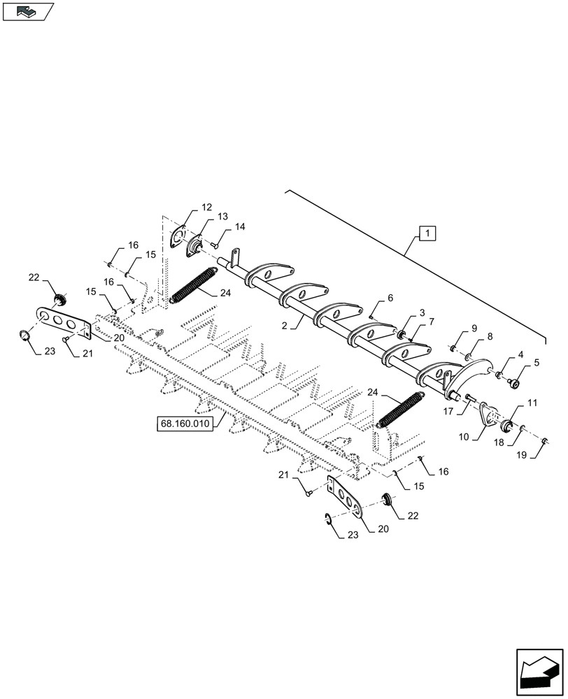 Схема запчастей Case IH LB434S - (68.150.030) - TUCKER ARM (68) - TYING/WRAPPING