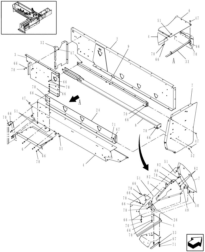 Схема запчастей Case IH SB551 - (60.220.03) - FEEDER SHIELDS (60) - PRODUCT FEEDING