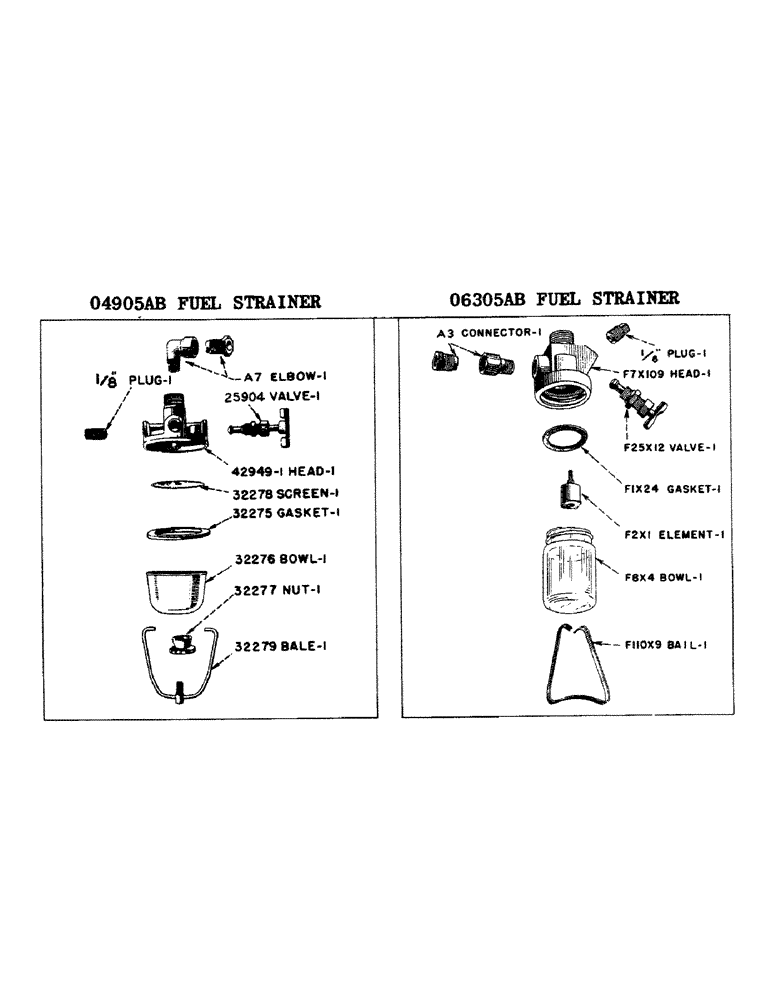 Схема запчастей Case IH SO-SERIES - (051) - O4905AB FUEL STRAINER, S, SC, SO, AFTER TRACTOR NUMBER 5000000 (03) - FUEL SYSTEM