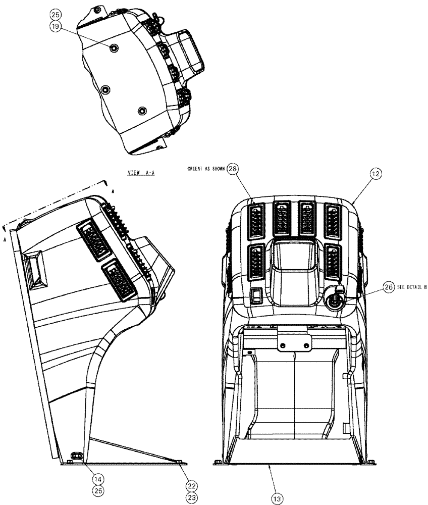 Схема запчастей Case IH SPX4260 - (01-008[01]) - FRONT CONSOLE, HVAC ASSEMBLY Cab Interior