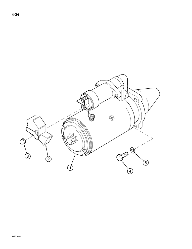 Схема запчастей Case IH 395 - (4-034) - STARTER MOTOR, MAGNETI MARELLI (04) - ELECTRICAL SYSTEMS
