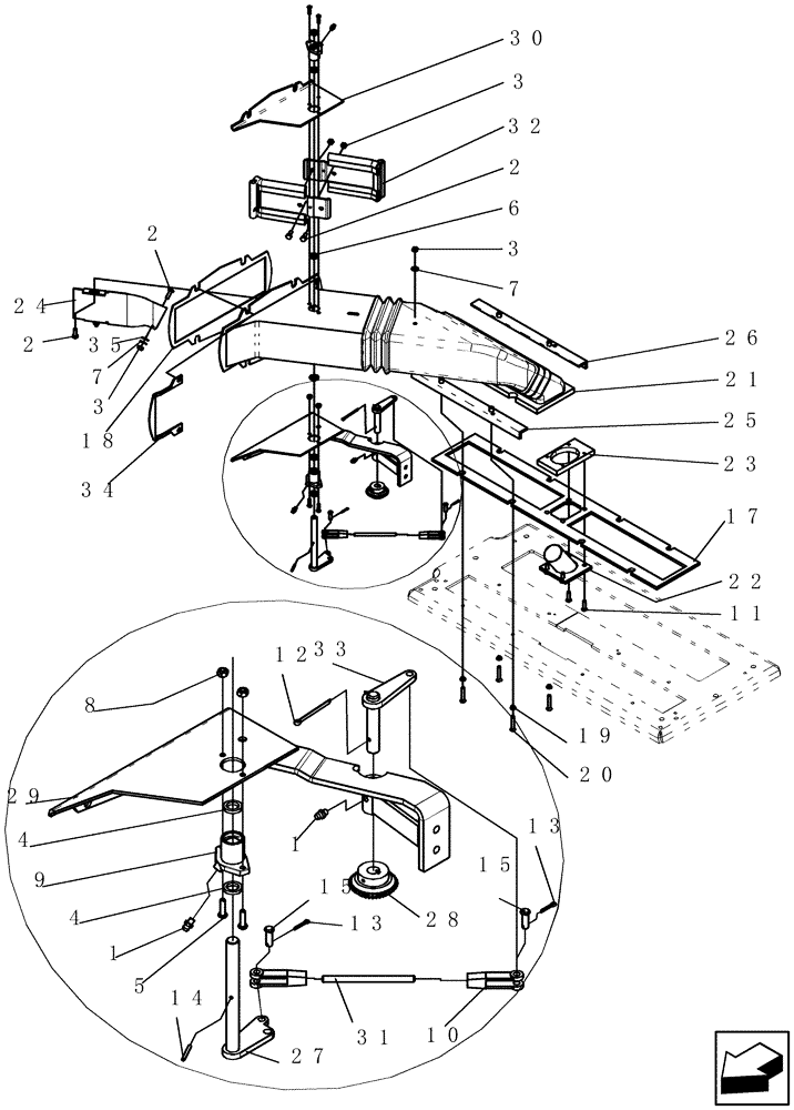 Схема запчастей Case IH ADX3430 - (L.10.E[03]) - AIR PLENUM RIGHT HAND L - Field Processing