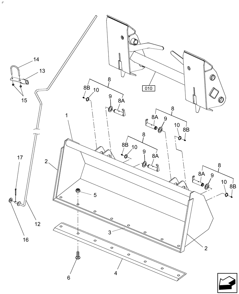 Схема запчастей Case IH LX360 - (013) - BUCKETS & BOLT-ON CUTTING EDGES (82) - FRONT LOADER & BUCKET