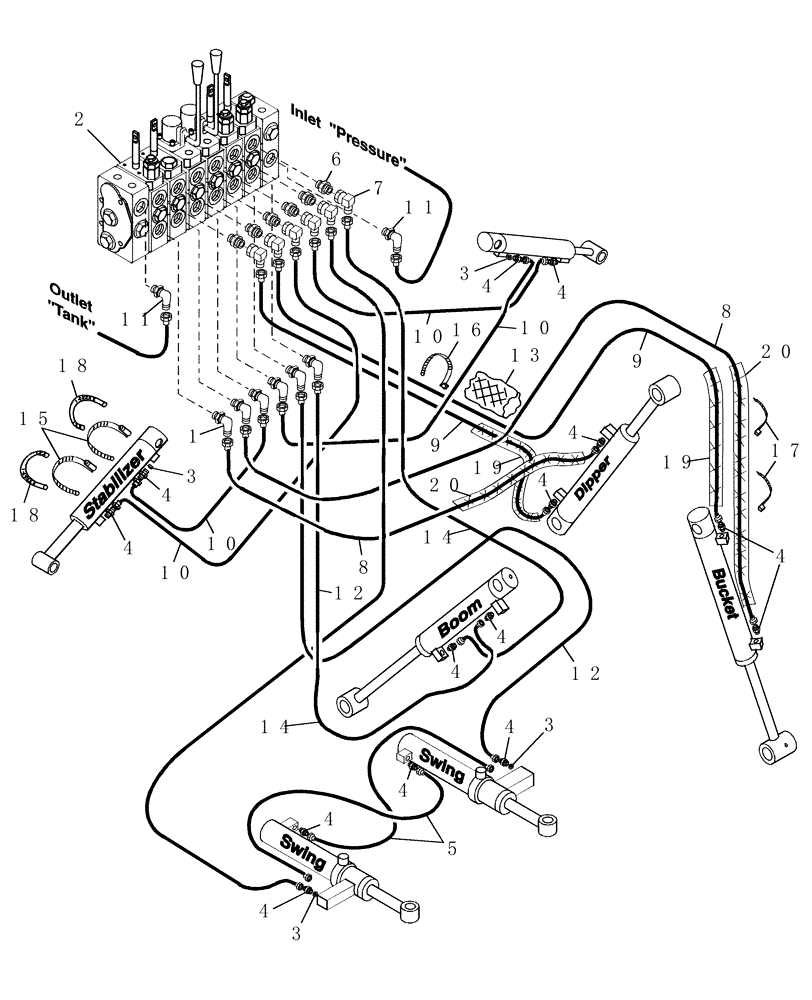 Схема запчастей Case IH 758C - (16) - HYDRAULIC HOSES & FITTINGS - 758C 
