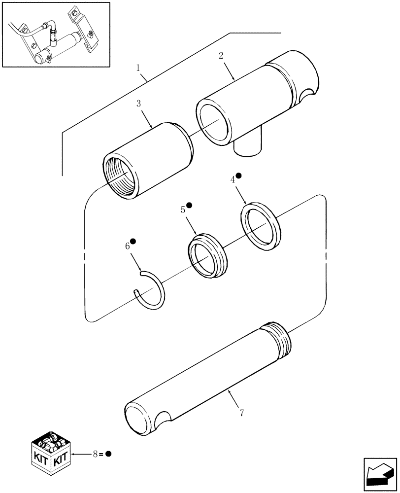Схема запчастей Case IH SBX530 - (056) - HYDRAULIC CYLINDER, HYDRAULIC PICKUP LIFT (35) - HYDRAULIC SYSTEMS