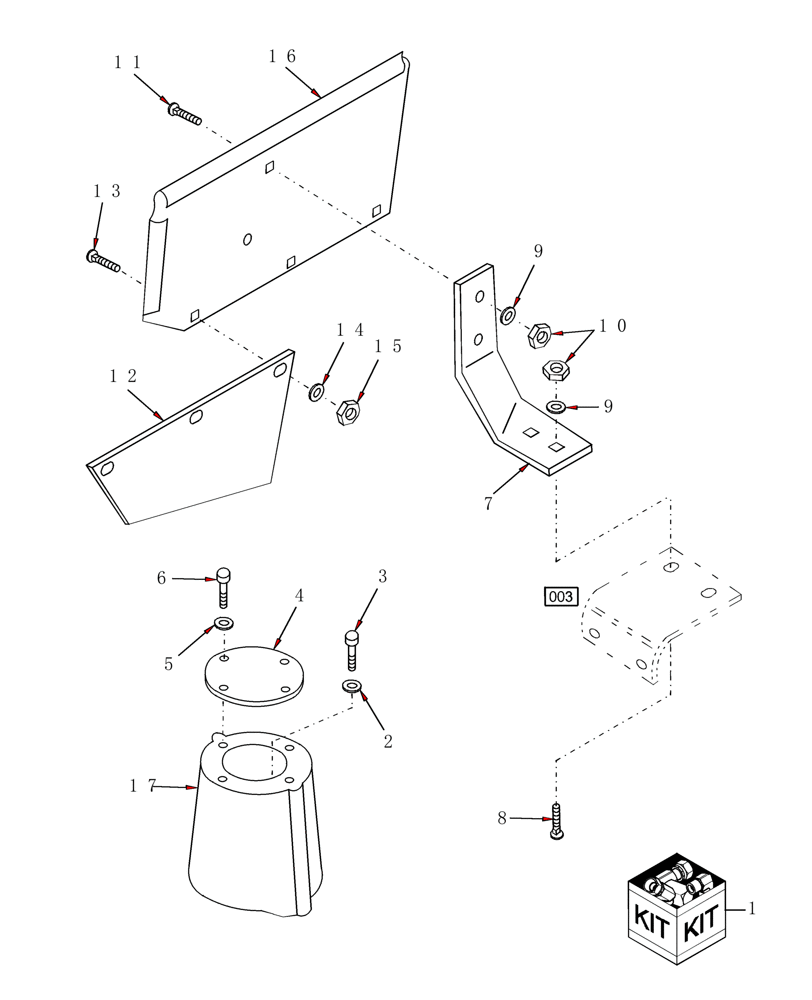 Схема запчастей Case IH MDX91 - (015) - LH WINDROW KIT (88) - ACCESSORIES