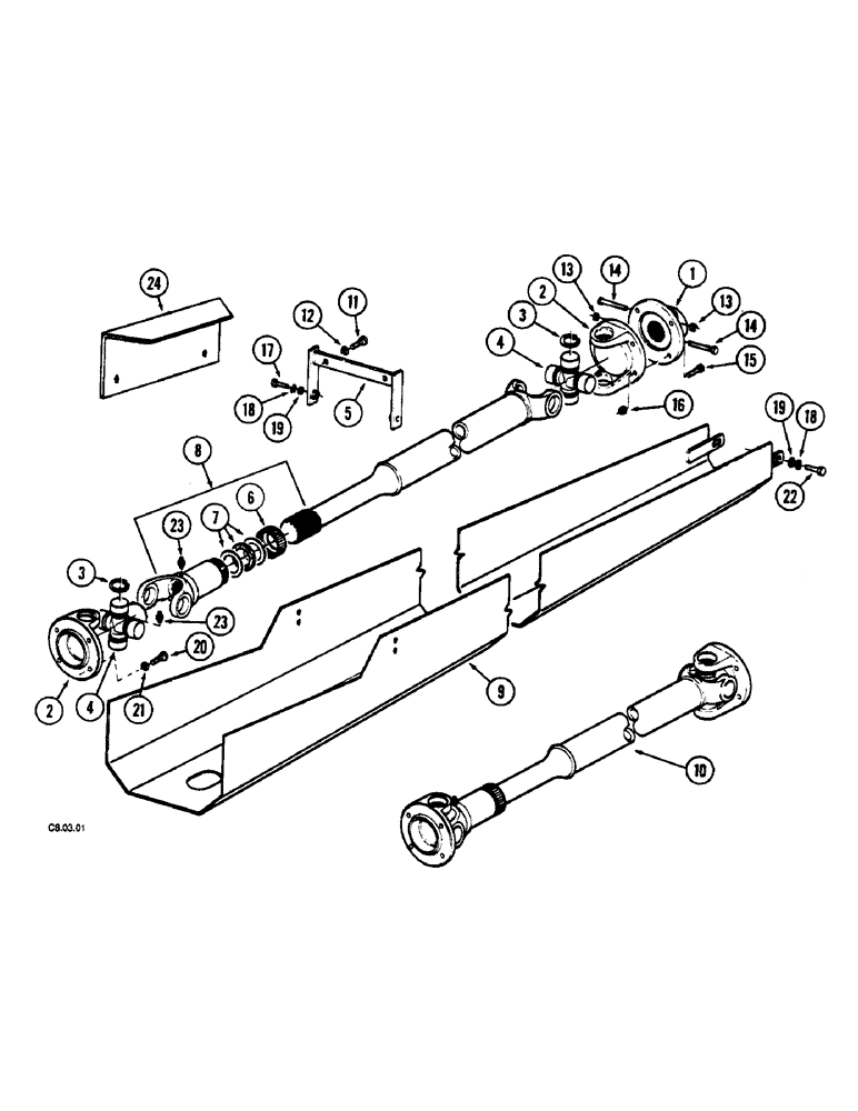 Схема запчастей Case IH 2140 - (6-098) - DRIVE SHAFT - MFD, P.I.N. : -CGC4261 (06) - POWER TRAIN