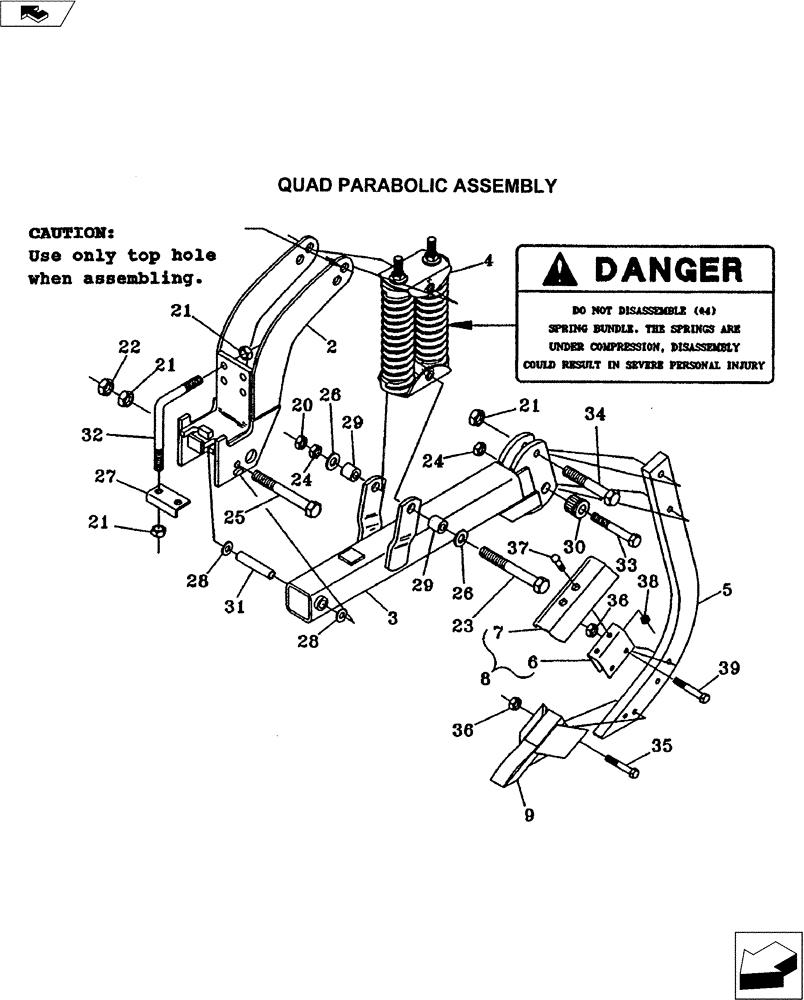 Схема запчастей Case IH 1000 - (75.200.02) - QUAD PARABOLIC ASSEMBLY (75) - SOIL PREPARATION