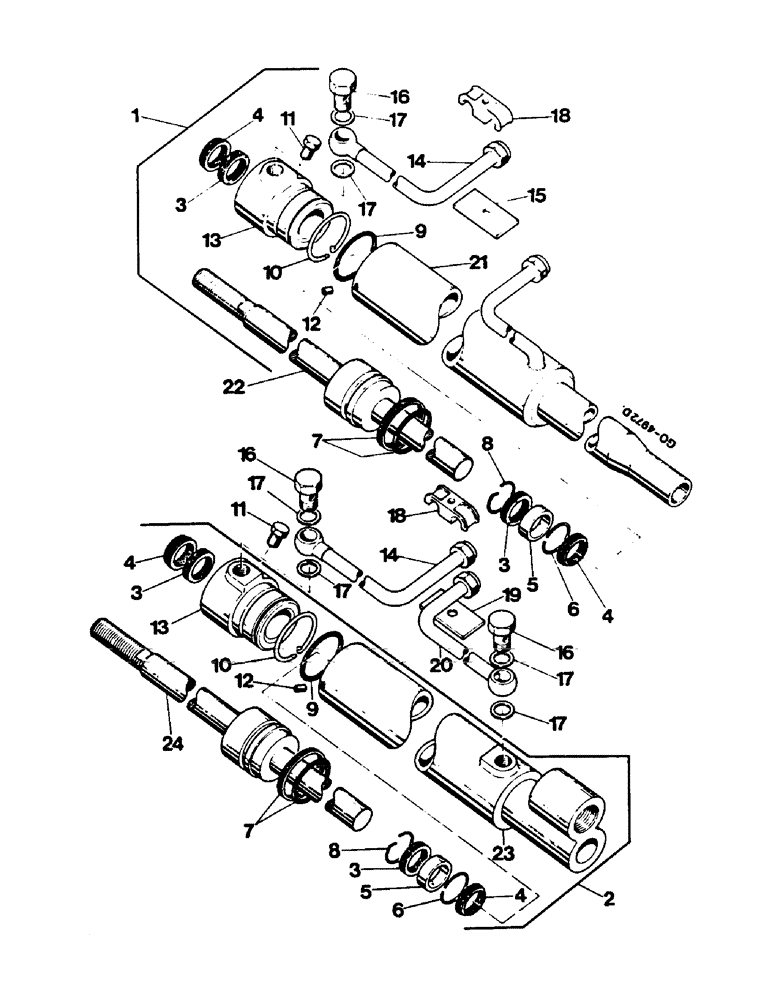 Схема запчастей Case IH 844 - (2G11) - STEERING CYLINDER (07) - HYDRAULICS