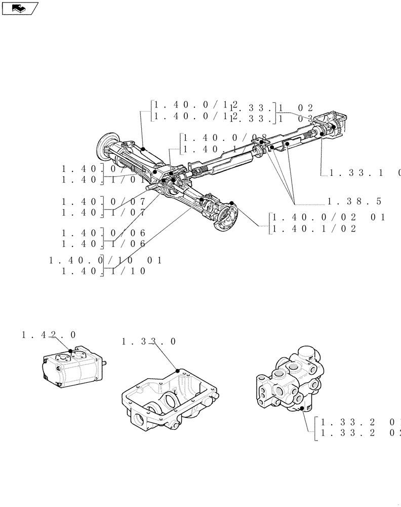 Схема запчастей Case IH FARMALL 75N - (SEC. 04) - FRONT AXLE & STEERING (00) - GENERAL