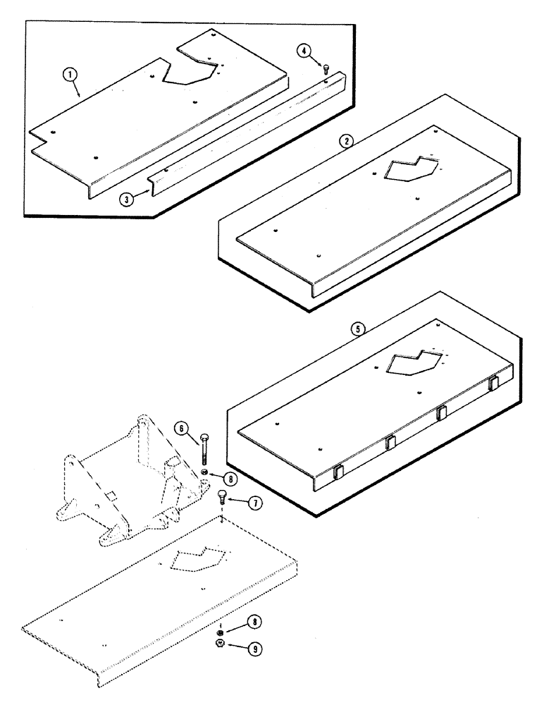 Схема запчастей Case IH 870 - (283A) - SEAT SUSPENSION PLATES (09) - CHASSIS/ATTACHMENTS