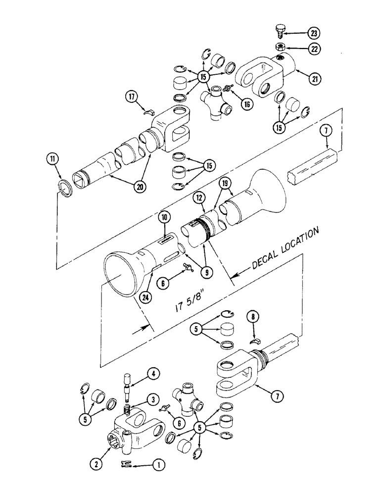 Схема запчастей Case IH 3450 - (40) - POWER TAKE OFF DRIVE SHAFT, HAYES DANA, P.I.N. 000501 THROUGH 000800 