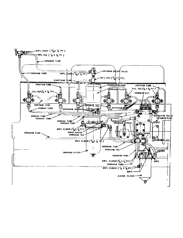 Схема запчастей Case IH 600-SERIES - (017) - POWRCEL DIESEL ENGINE, FUEL TUBES AND FILTERS ASSEMBLY (02) - ENGINE