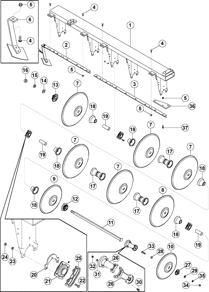 Схема запчастей Case IH RMX790 - (75.200.04) - ALL PURPOSE NON FOLDING REAR MAIN DISK GANG PARTS (09) - CHASSIS/ATTACHMENTS