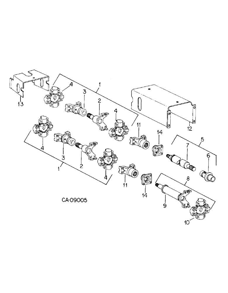 Схема запчастей Case IH 7488 - (07-36) - DRIVE TRAIN, PROPELLER SHAFT (04) - Drive Train