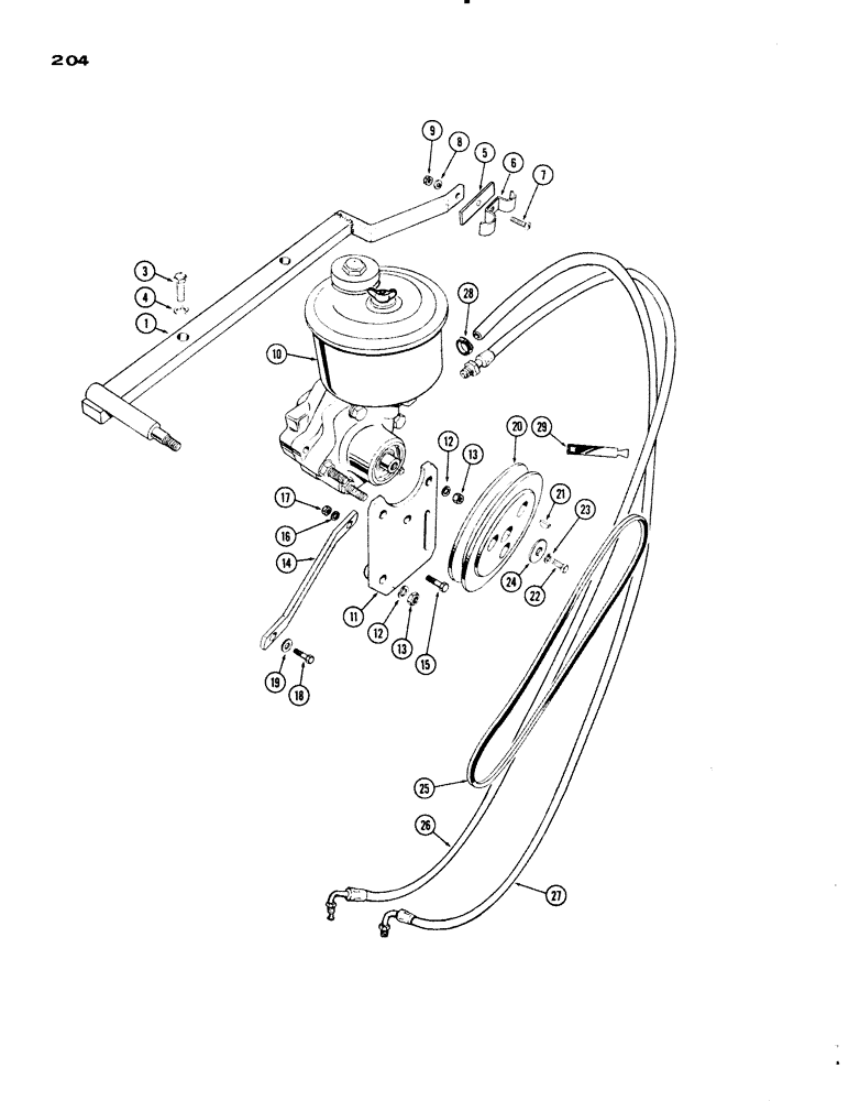 Схема запчастей Case IH 830-SERIES - (204) - POWER STEERING PUMP ATTACHMENT, FOUR WHEEL AND WESTERN, 1ST USED TRAC. S/N 8168000 (05) - STEERING