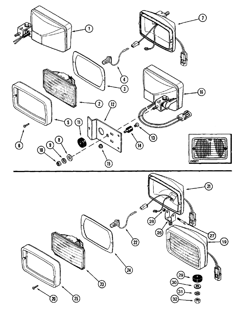 Схема запчастей Case IH 8950 - (4-040) - LAMP ASSEMBLIES (04) - ELECTRICAL SYSTEMS