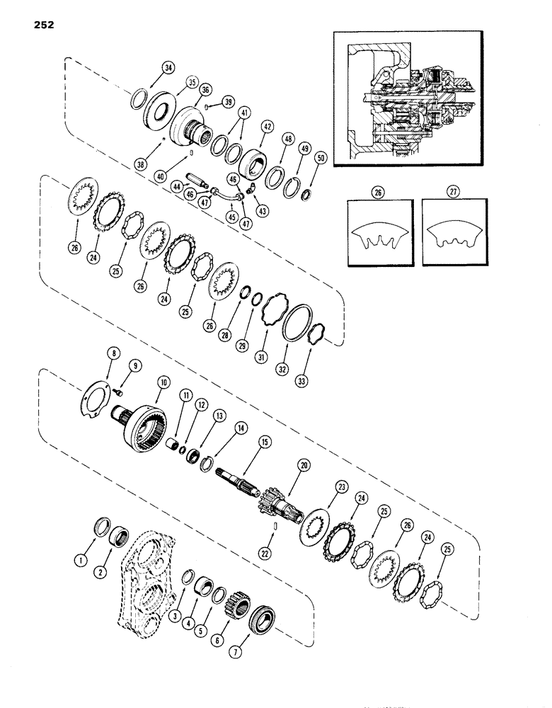 Схема запчастей Case IH 870 - (252) - P.T.O. CLUTCH AND DRIVE (06) - POWER TRAIN