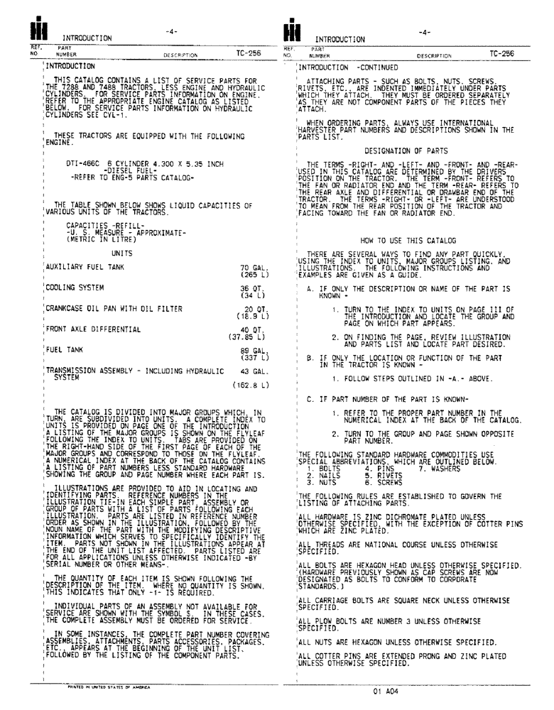 Схема запчастей Case IH 7488 - (00-04) - INTRODUCTION - FLUID CAPACITIES (00) - GENERAL