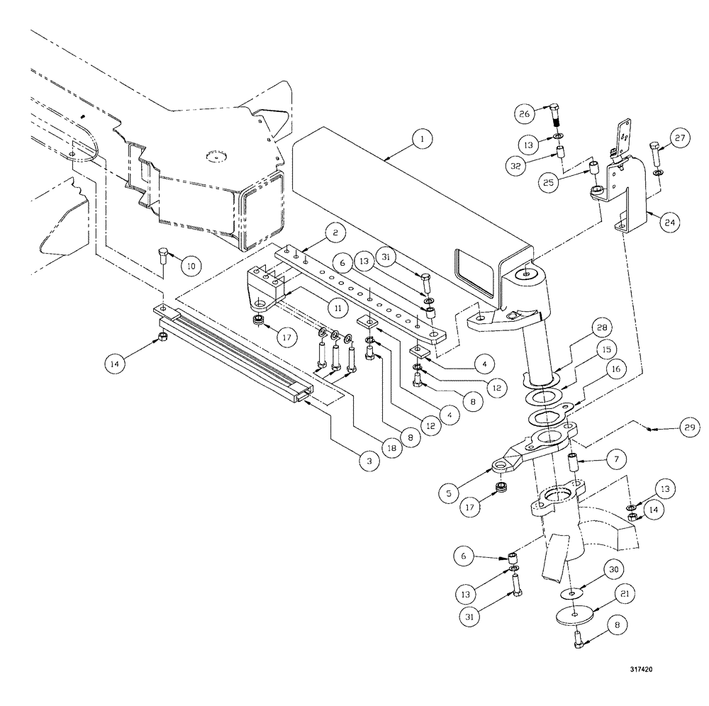 Схема запчастей Case IH SPX3200B - (072) - AXLE ASSEMBLY, STEER RF (27) - REAR AXLE SYSTEM