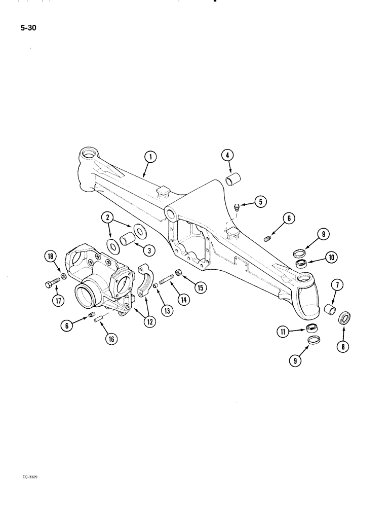 Схема запчастей Case IH 2096 - (5-030) - CARRARO MFD FRONT AXLE, P.I.N. 17898102 AND AFTER, AXLE HOUSING AND DIFFERENTIAL SUPPORT (05) - STEERING