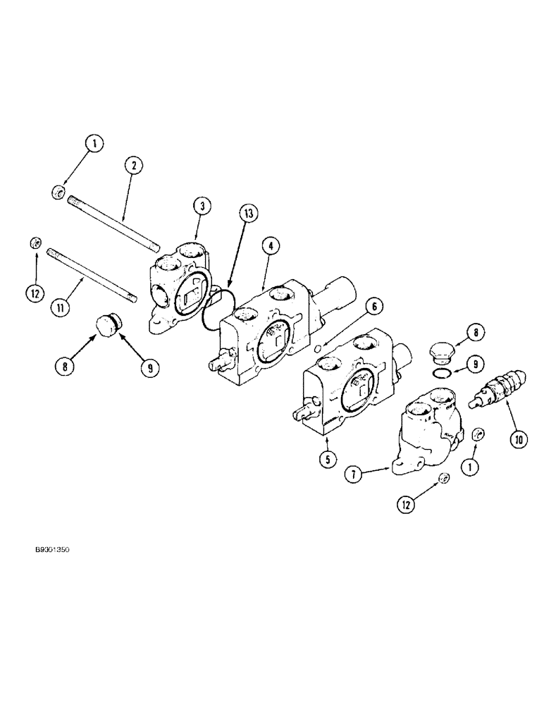 Схема запчастей Case IH 890 - (8-22) - EXTERNAL HYDRAULIC CONTROL VALVE, TWO FUNCTION (08) - HYDRAULICS