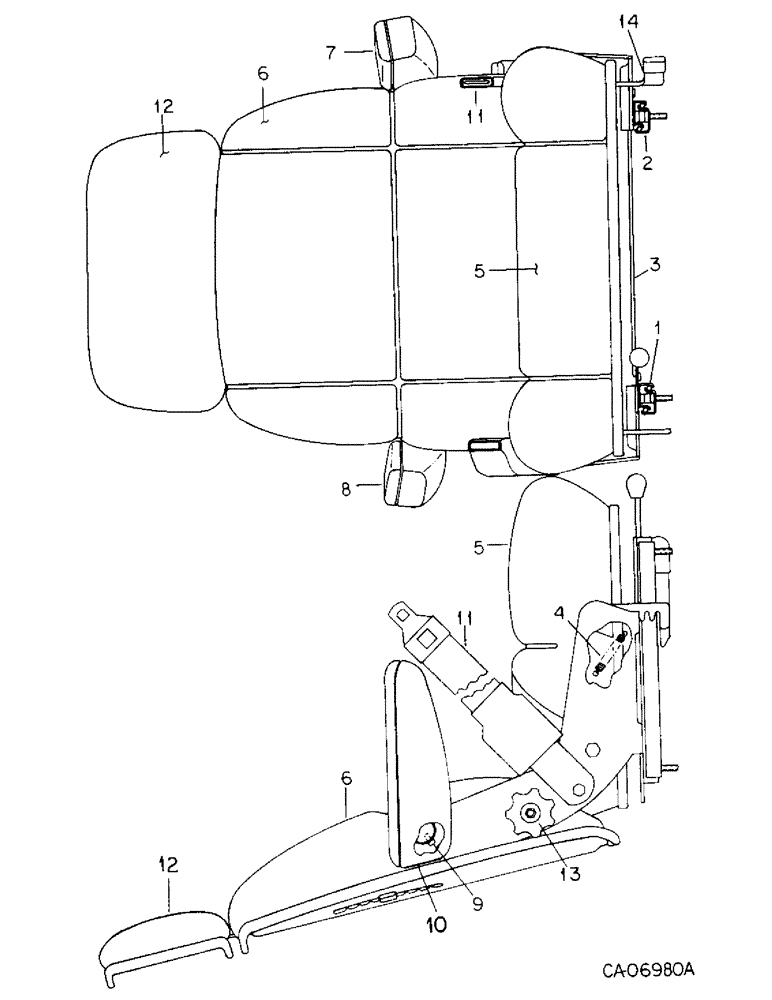 Схема запчастей Case IH 3088 - (13-16) - SUPERSTRUCTURE, DELUXE HYDRAULIC SEAT, SEARS (05) - SUPERSTRUCTURE