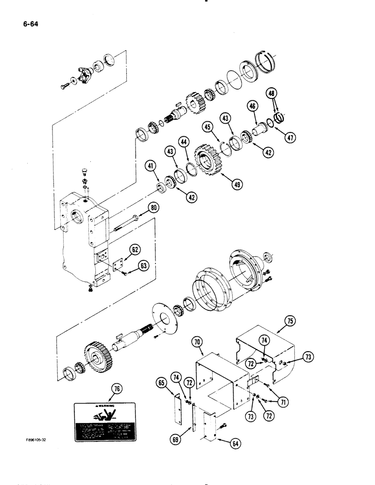 Схема запчастей Case IH 9110 - (6-64) - PTO TRANSFER CASE ASSEMBLY, [CONT] (06) - POWER TRAIN