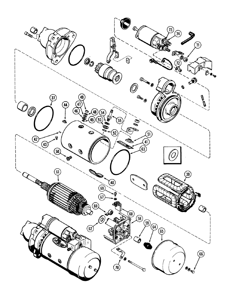 Схема запчастей Case IH 2394 - (4-40) - STARTER ASSEMBLY - A162469 (CONTINUED) (04) - ELECTRICAL SYSTEMS