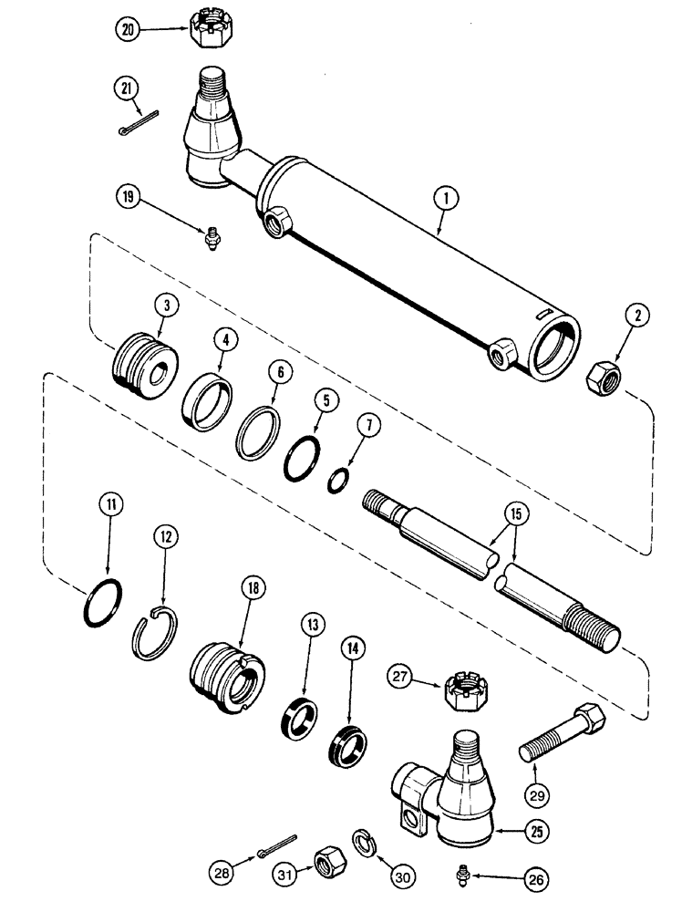 Схема запчастей Case IH 7210 - (5-048) - STEERING CYLINDER ASSEMBLY, MFD TRACTOR, ASN JJA0060303 (05) - STEERING