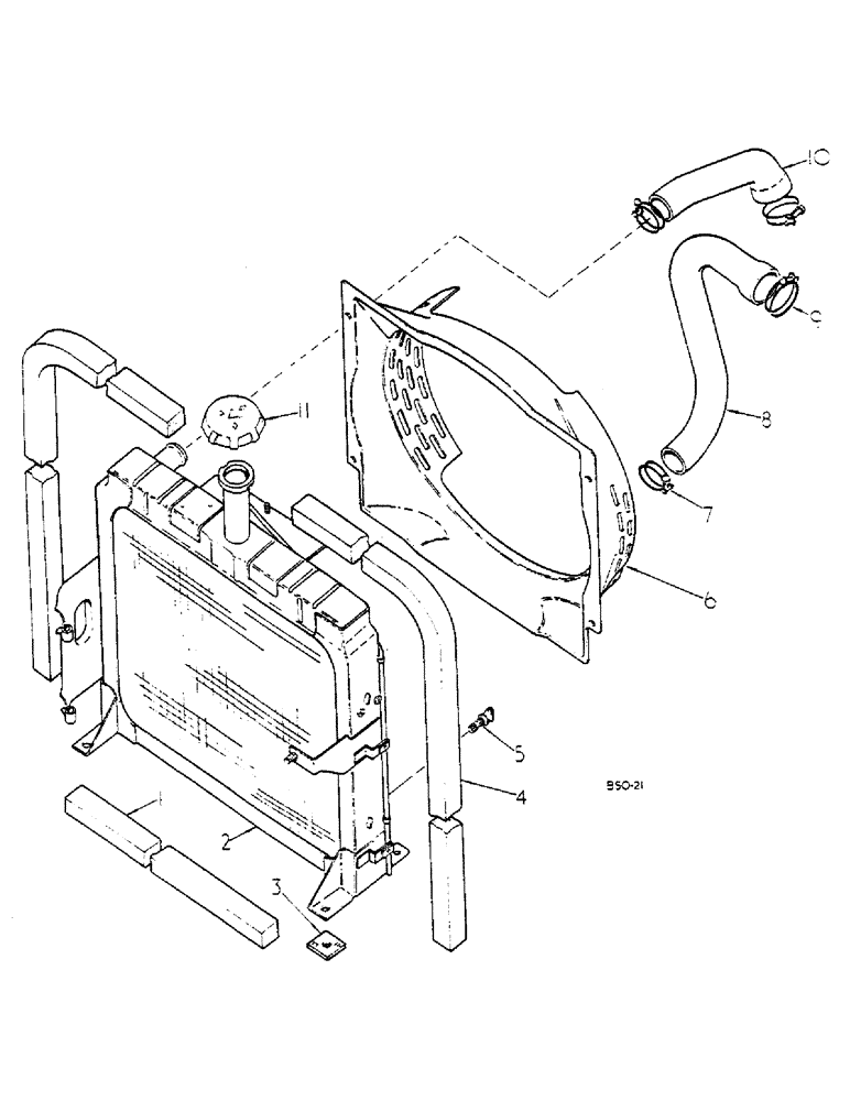 Схема запчастей Case IH HYDRO 84 - (06-006) - RADIATOR AND CONNECTIONS Cooling