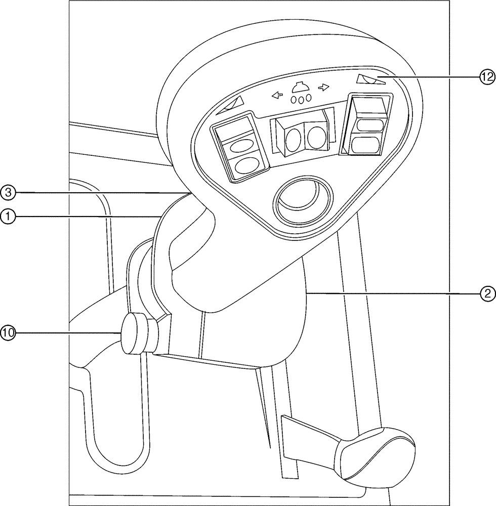 Схема запчастей Case IH SPX3310 - (01-009[01]) - PROPEL HANDLE SUB ASSEMBLY Cab Interior