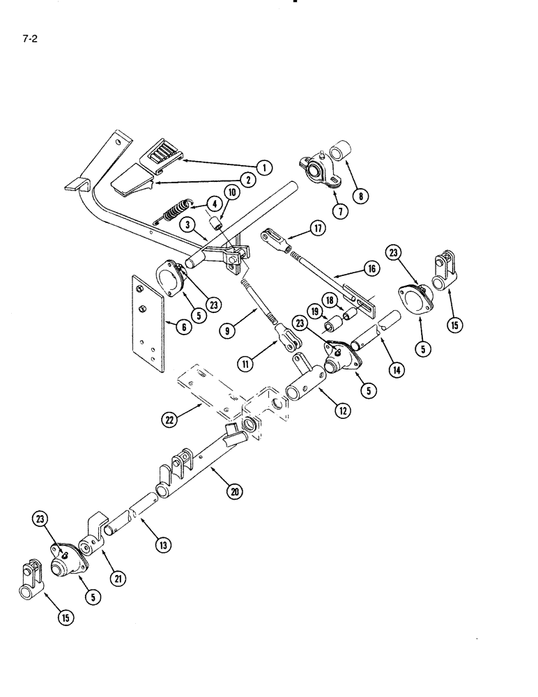 Схема запчастей Case IH 5000 - (7-02) - BRAKE PEDAL (07) - BRAKES