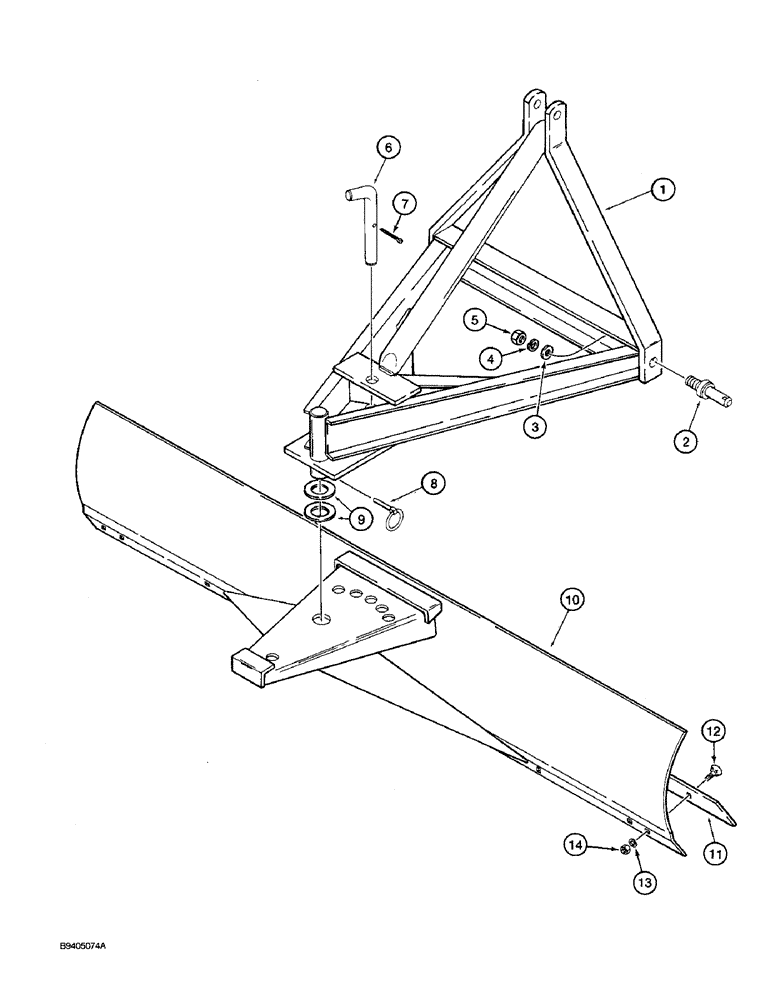 Схема запчастей Case IH 10 - (9-02) - FRAME AND BLADE, MODEL 10 BLADE, BUILT 1977 TO 1978, MODEL 15 BLADE, BUILT 1978 AND AFTER (09) - CHASSIS/ATTACHMENTS