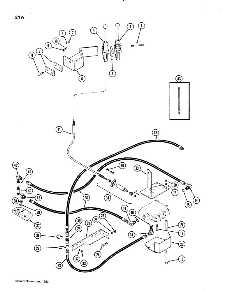 Схема запчастей Case IH 66L - (21A) - CABLE CONTROL, TWO SPOOL, 1490 TWO AND FOUR WHEEL DRIVE TRACTORS WITH CAB (82) - FRONT LOADER & BUCKET