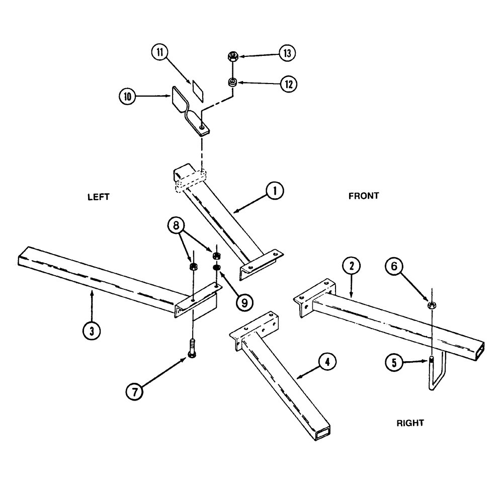 Схема запчастей Case IH 6800 - (9-16) - MAIN GANG TUBES (09) - CHASSIS/ATTACHMENTS