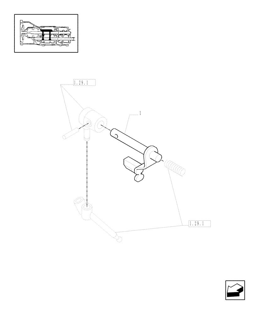 Схема запчастей Case IH JX1085C - (1.29.1/02) - (VAR.278-278/1-296) NA - 16X16 (30 KM/H) P.SHUTT. W/OIL COOLER - ROD AND FORK (03) - TRANSMISSION