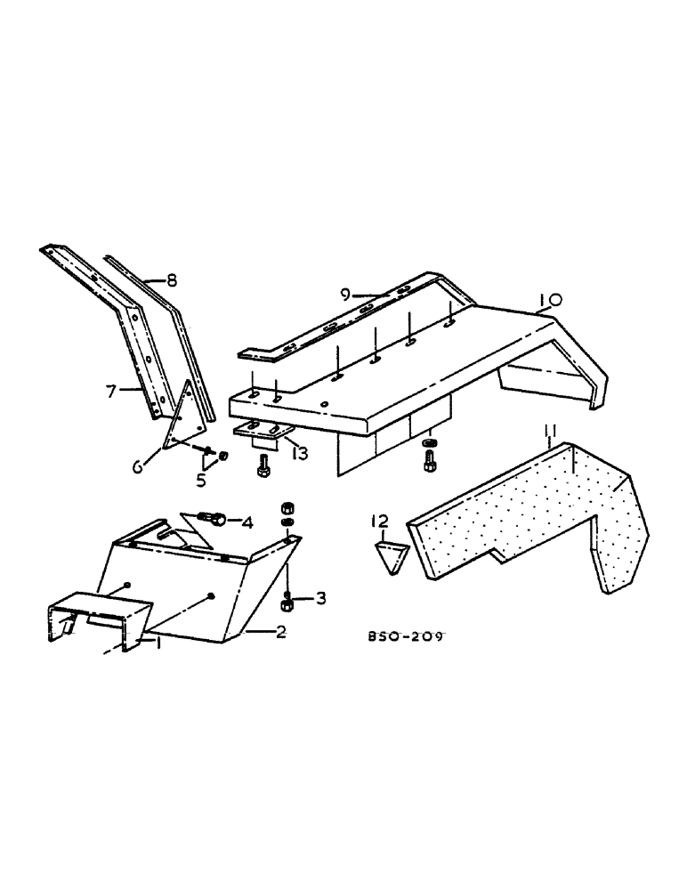 Схема запчастей Case IH 268 - (13-069) - FENDERS AND INSULATORS, SUPER DE-LUXE CAB (05) - SUPERSTRUCTURE