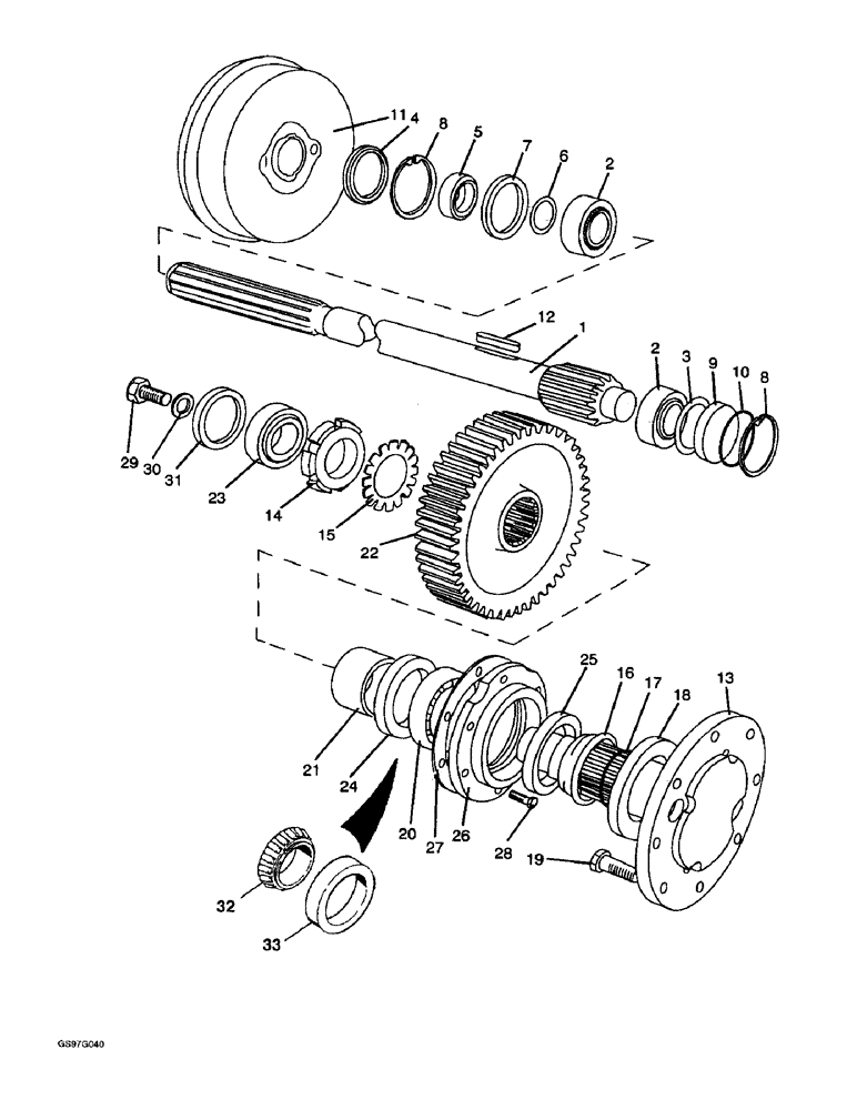 Схема запчастей Case IH 1210 - (6-62) - FINAL DRIVE, GEARS AND SHAFTS (06) - POWER TRAIN